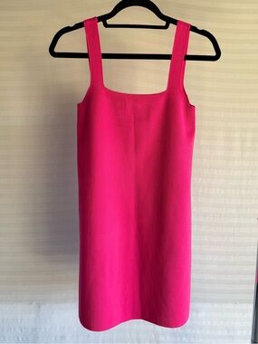 Zara Bright Hot Pink Square-Neck Mini Dress